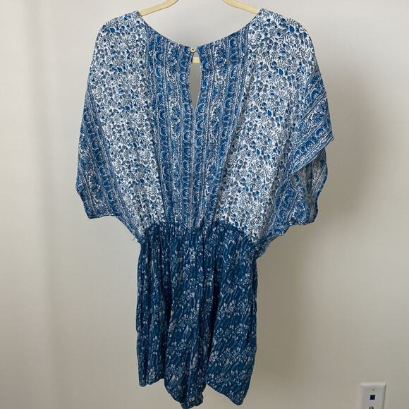 Free People Blue Printed Arizona Short Sleeve Romper Size: S - Picture 8 of 8